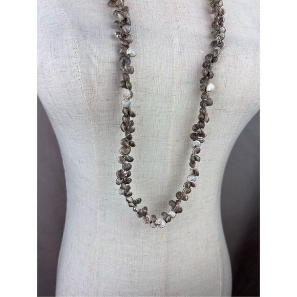 Vintage Sea Snail Shell Beaded Statement Necklace Hawaii Lei Sandial Seashells - Picture 2 of 4